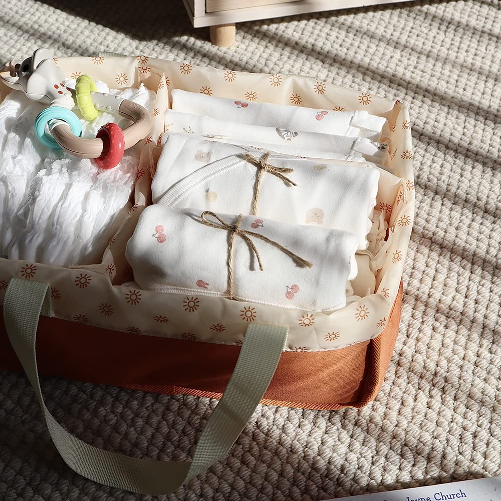 Organizador de pañales para bebé, cesta de almacenamiento portátil para pañales y toallitas para bebés, apilador de pañales, organizador de coche, regalo de guardería para recién nacidos