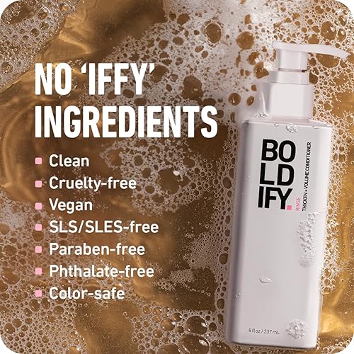 Miniatura 7 de Boldify Fibra capilar + champú + acondicionador: paquete de espesar y crecer para hombres y mujeres (negro)