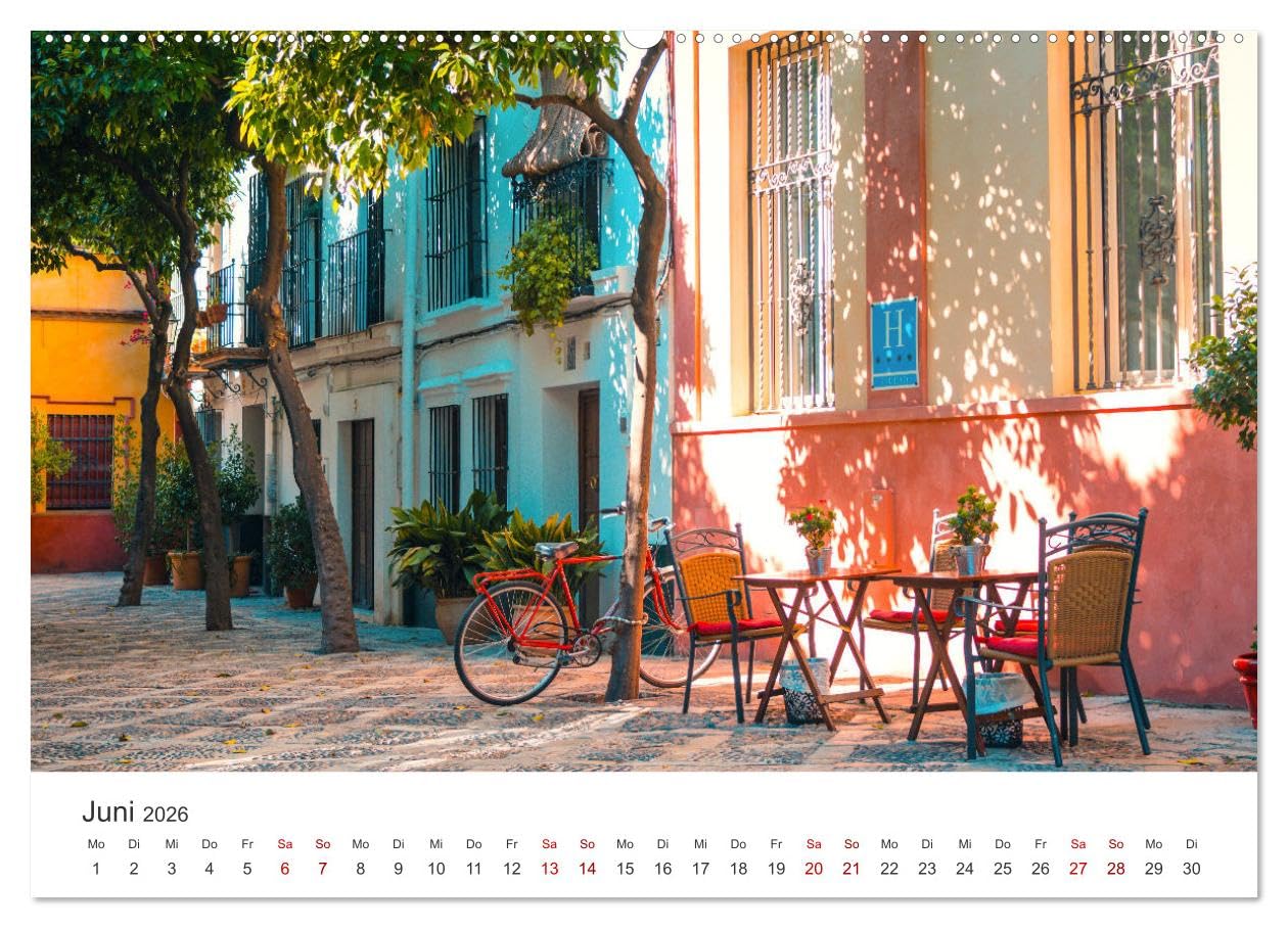Sevilla - Atemberaubende Architektur (hochwertiger Premium Wandkalender 2026 DIN A2 quer), Kunstdruck in Hochglanz: Eine Stadt voller Geschichte. (CALVENDO Orte)