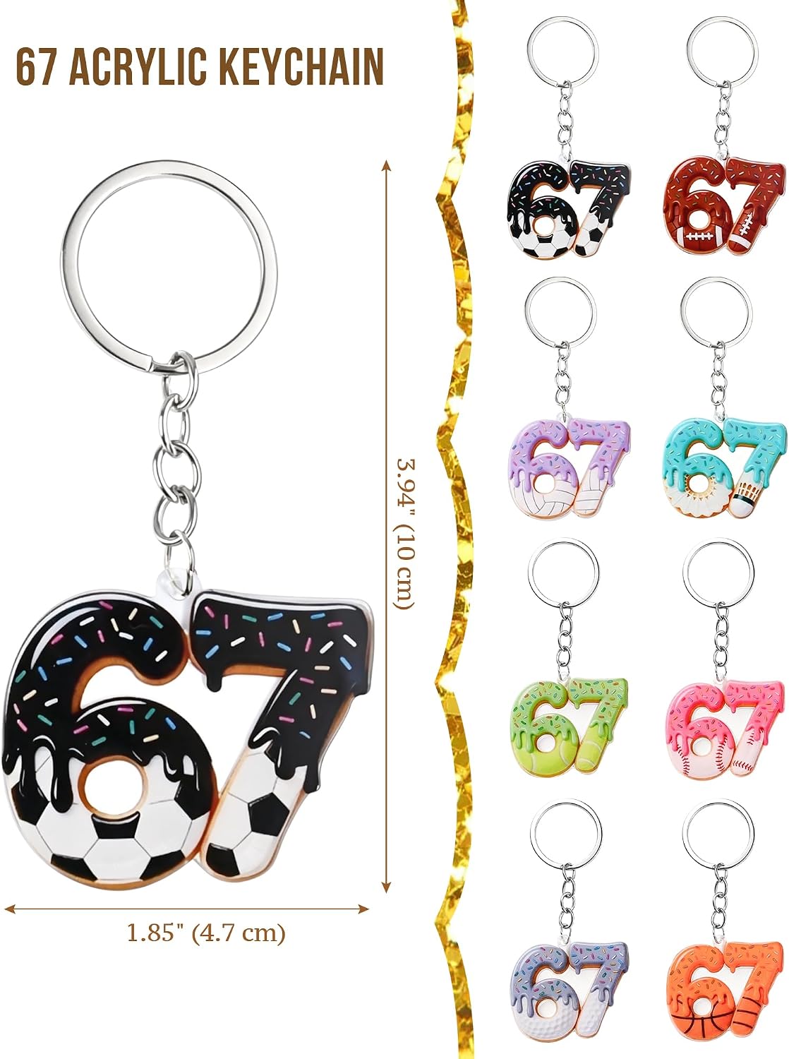 Seyaa Funny 67 Acrylic Keychain Bag Charms Six Seven Gifts for Women Men image 4