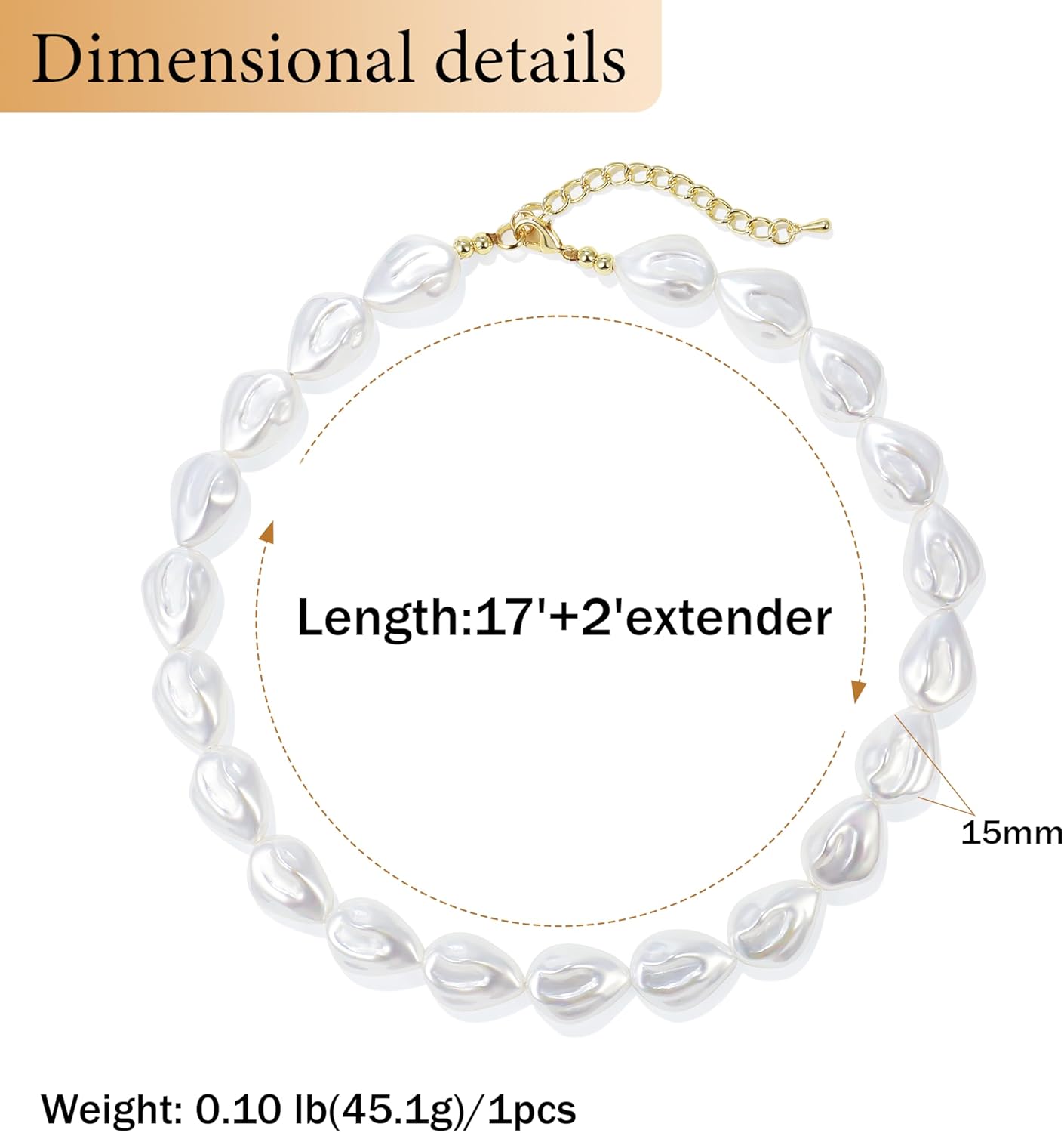 Chunky Pearl Choker Necklaces for Women,Irregular Pearl Beaded Choker Wedding Necklace Delicate Jewelry for Women Simple Bridesmaid Jewelry Gifts - Image 2