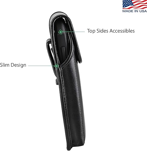 Vista 44 de Turtleback Funda para cinturón diseñada para iPhone 11 (2019) y iPhone XR (2018), funda vertical de cuero negro con clip giratorio para cinturón