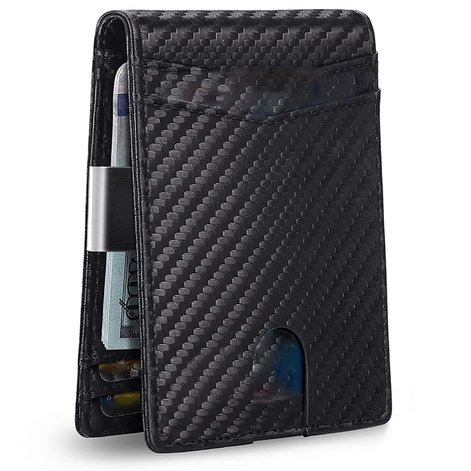 Magic Park12 Slots Wallet for Men RFID Blocking Card Holder Wallet Men Larger Capacity Leather Wallet with ID Window Money Cards Holder Gifts for Men (Black)