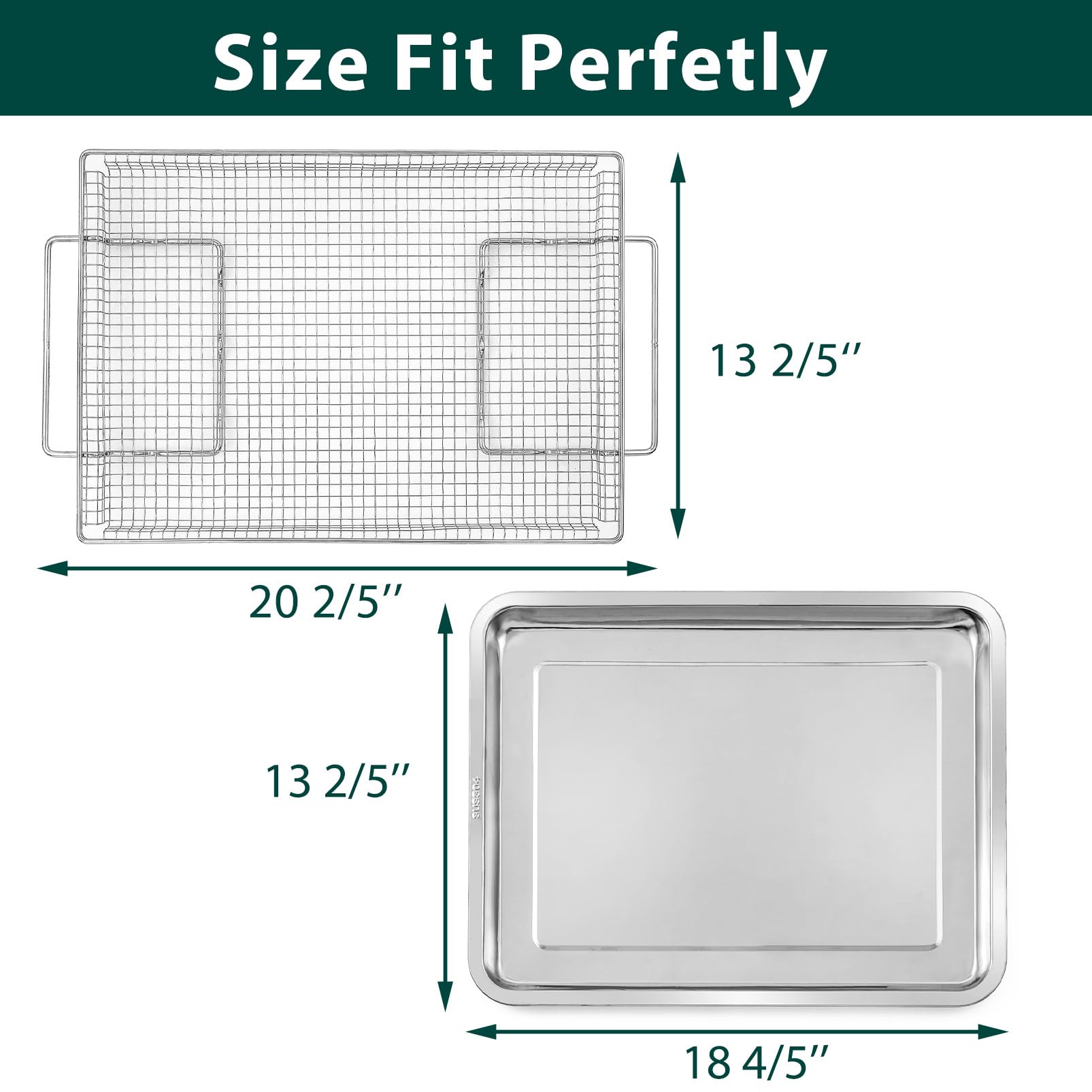NX-AA5000RS - Vassoio per friggitrice ad aria, parti di ricambio per cestello per friggitrice ad aria Samsung, in acciaio inossidabile 304, da 76 cm, per forno a gas, 51 x 33,4 cm, GE PM48X120, 1