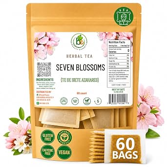 7 Siete Azahares Te Seven Blossoms Tea 60 Tea Bags 100% Natural, Vegan, Herbal Gluten-Free, Non-GMO by BexpertsUSA