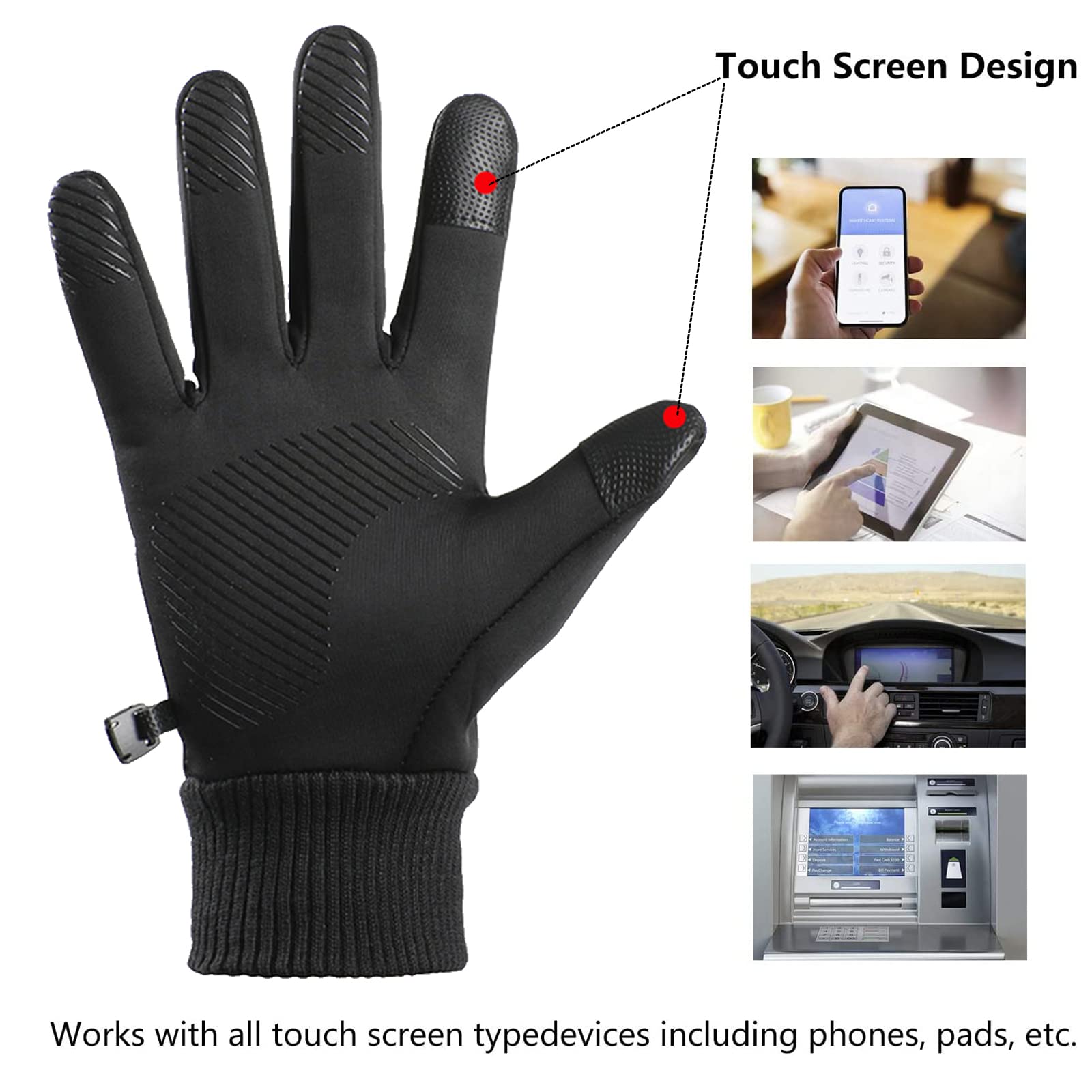 Winter Fahrradhandschuhe Für Herren & Damen – Touchscreen-tauglich, Wasserabweisend, Rutschfest – Für Outdoor-Sport