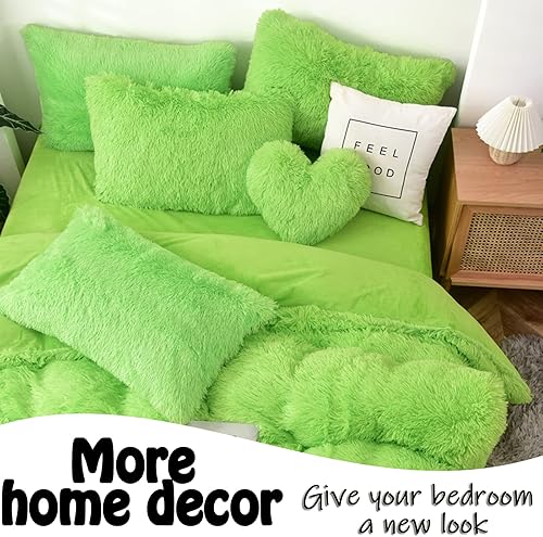 Miniatura 6 de MorroMorn Juego de 2 fundas de almohada peludas, fundas de almohada largas y lujosas de piel sintética, juego de 2 fundas de cojín cuadradas para