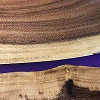 Vista 160 de Mesa de epoxi transparente, mesa de sofá con forma cuadrada, mesa auxiliar de resina de madera, mesa de centro de madera con borde natural para sala