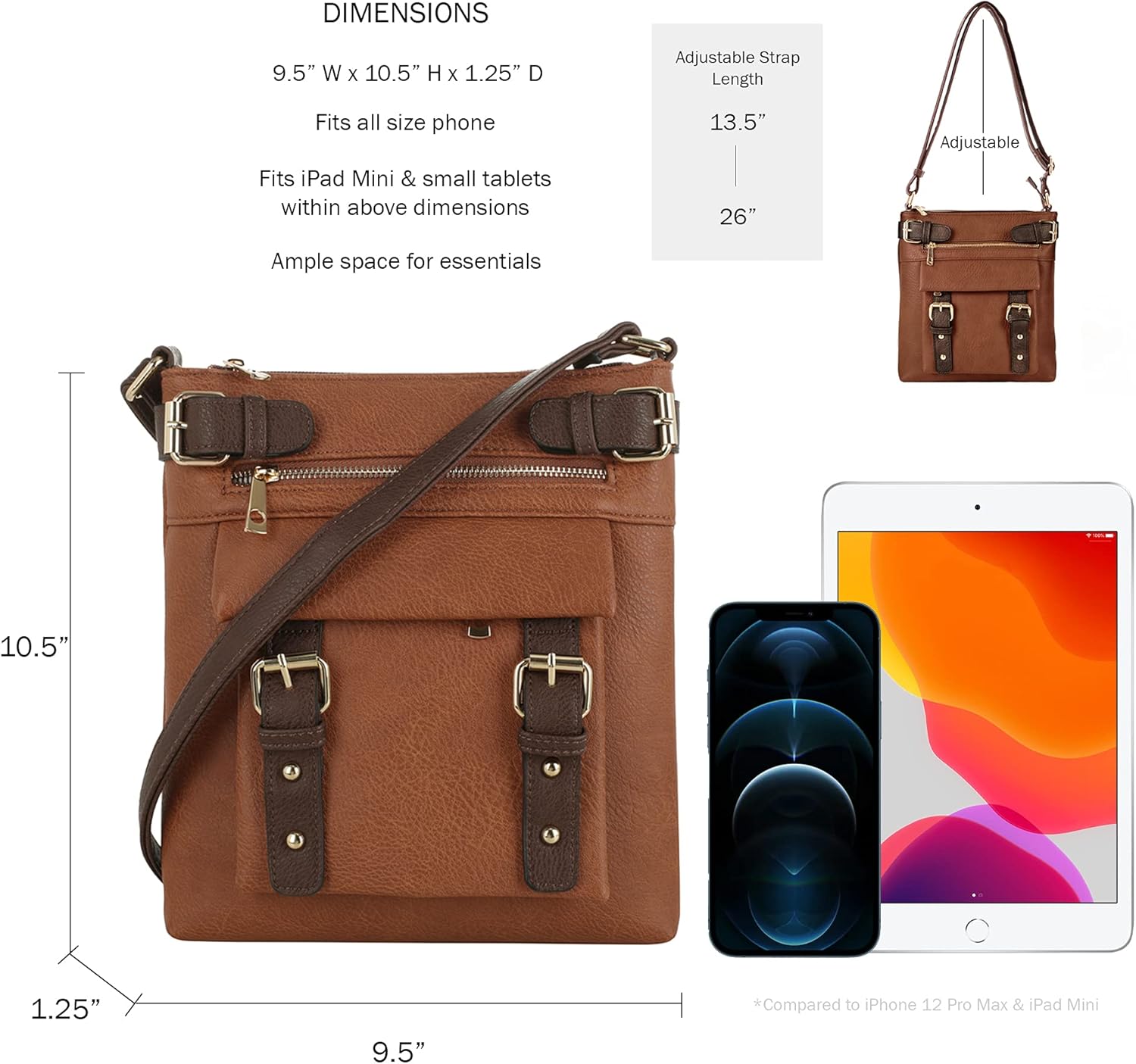 JESSIE & JAMES 2 Toned Belt Concealed Carry Crossbody Bag with Lock and Key - Image 4