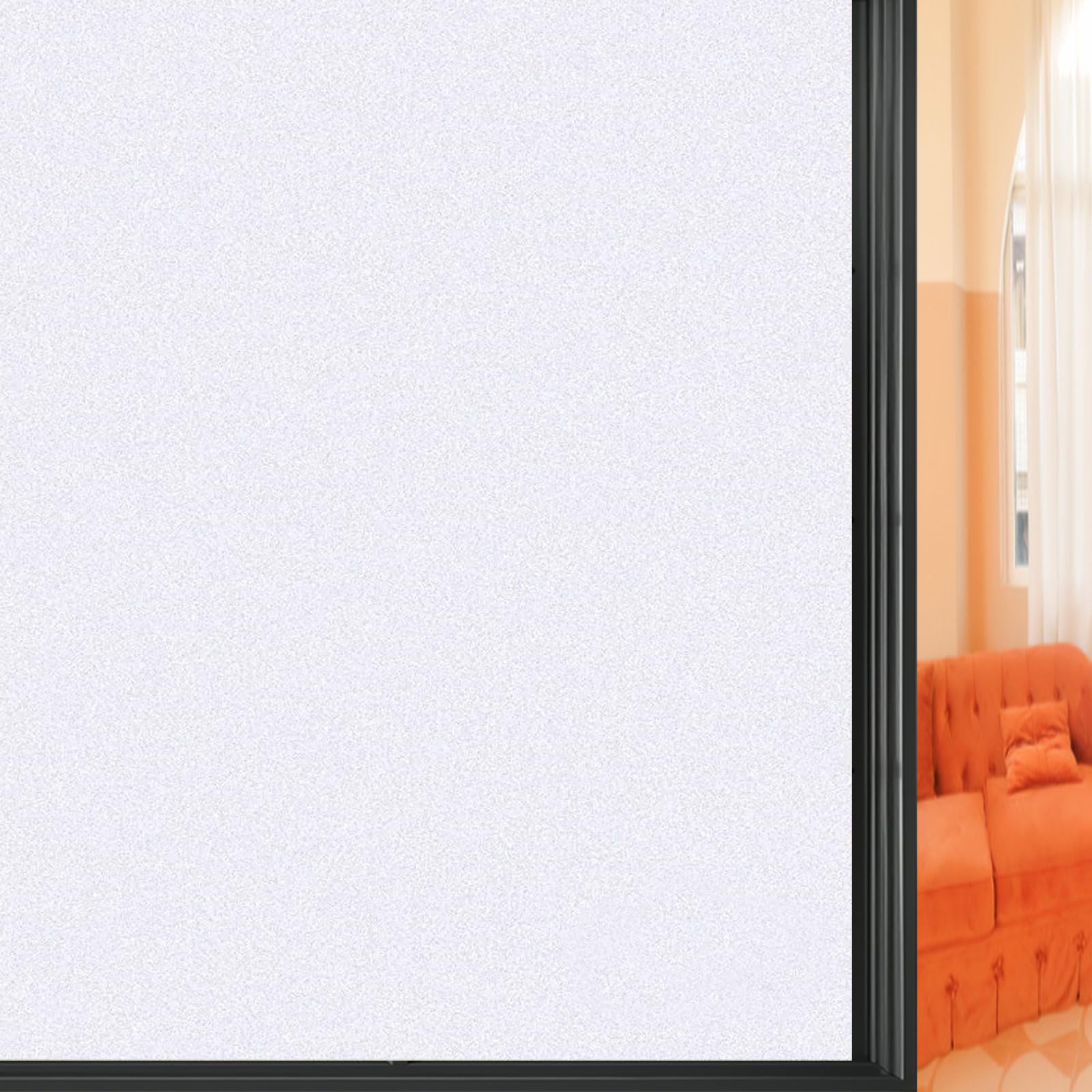 Film Fenetre Anti Regard Film Occultant Fenêtre 110 x 260 cm Bon Intimité Opaque Anti UV Dépoli de Fenetre Statique - Depoli Occultant pour Salle de Bain Cuisine, Blanc Mat