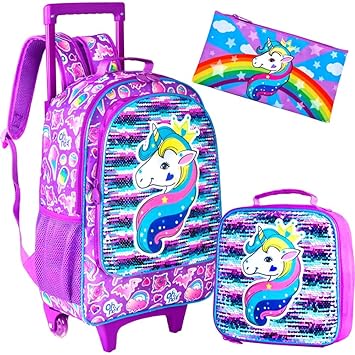 unicorn wheeled backpack
