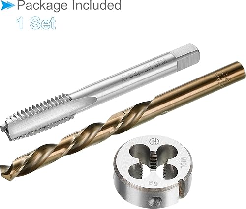 Miniatura 6 de Metric Tap and Die and Drill Bit Set, M10 x 1.5 Tap & Die Thread 8.5mm Drill Diameter, Left Hand Machine Screw Tap Tool Kit - (Applications: for