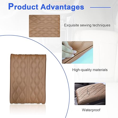 Miniatura 3 de Kewucn Cojín para consola central de automóvil, 13 x 8.3 pulgadas, cómodo cojín de microfibra de cuero y espuma viscoelástica, protector universal