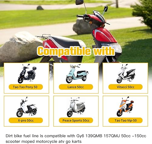 Miniatura 14 de HIAORS Manguera de motocicleta Manguera de línea de combustible de gasolina, tubo de tubo de gasolina y aceite, abrazadera de línea de filtro