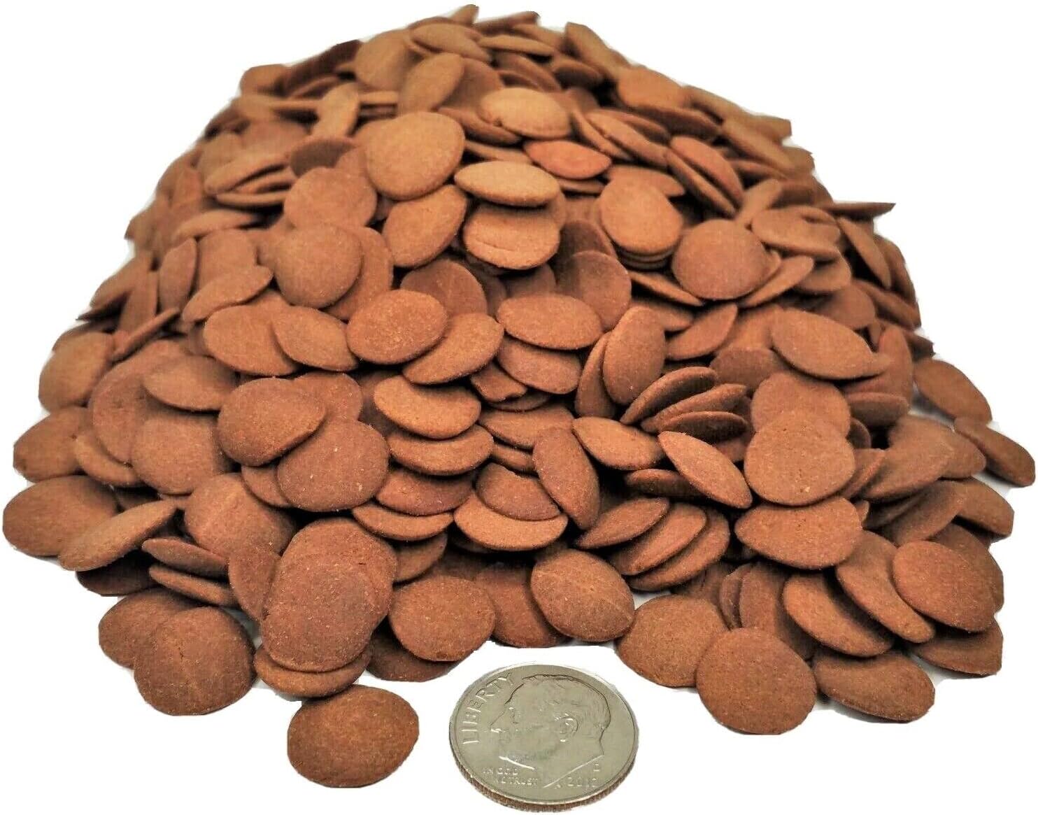 Aquatic Foods Inc. Ultra Color Enhancing 12mm - 1/2" Sinking Wafers of Krill, Astaxanthin, Rose Algae. for Bottom Fish, Plecos, Shrimp, Snails, All Herbivorous & Omnivorous Tropical Fish...5-lbs