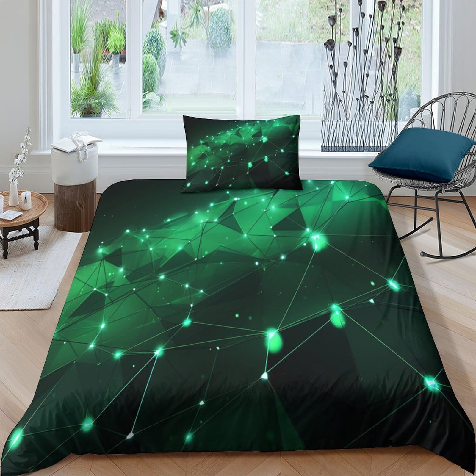 Parure de lit géométrique 3D luxe en microfibre de qualité supérieure