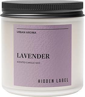 Hidden Label Lavender Scented Candle, 12oz 2 Wick Natural Candles Soy Non Toxic, Clean Burning Long Lasting Aromatherapy for Home Scented | Gifts | Décor,Premium Scents for Relaxation & Stress Relief
