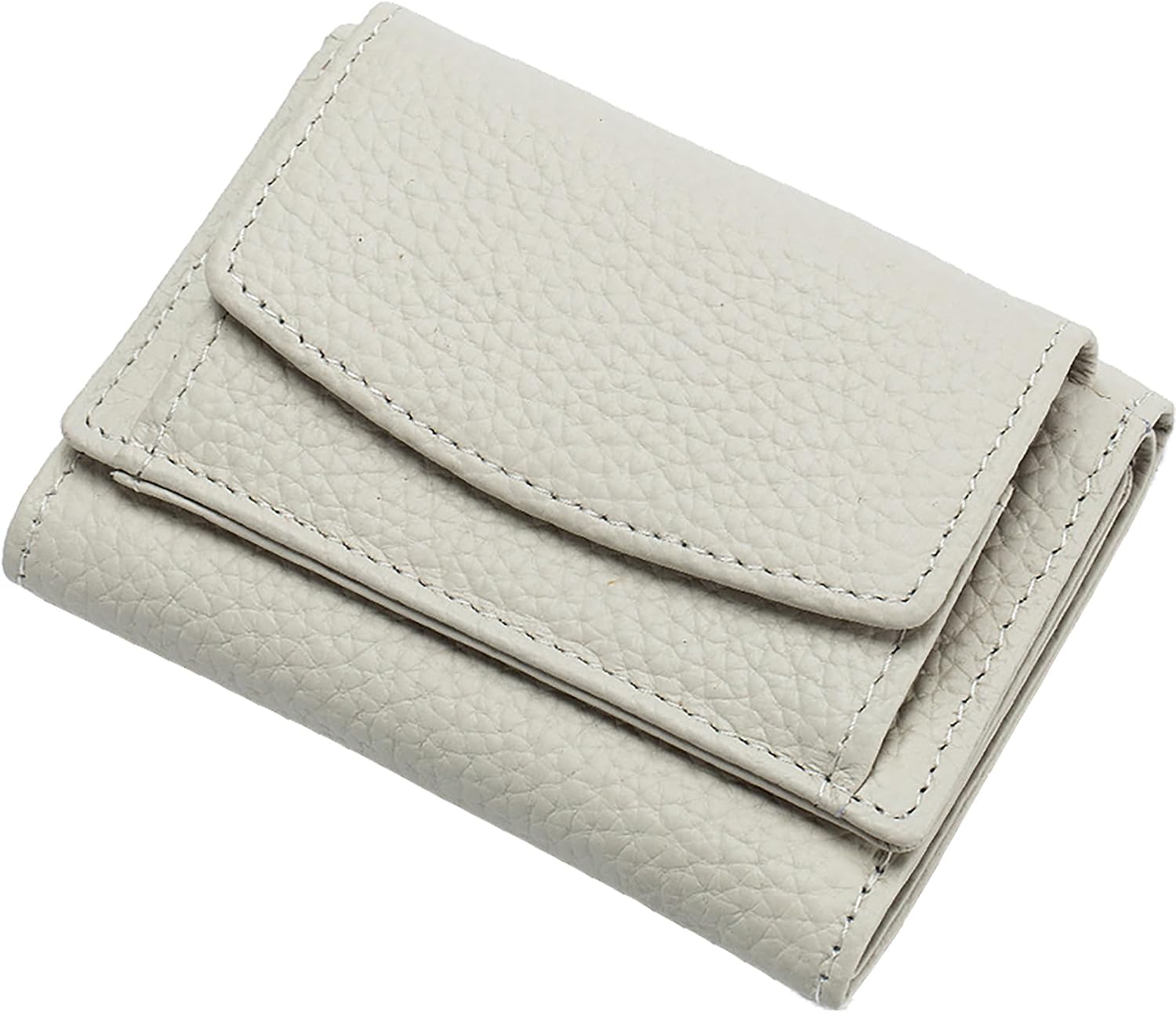 Unisex RFID Blocking Mini Wallet with Coin Pouch, Anti-Credit Card Fraud Organizer Pocket, Foldable Slim Compact Card Holder (White)