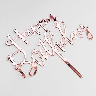 Happy Birthday Cake Topper, Acrylic Durable Versatile Cake Topper, Birthday Cake for Photo Booth Props, Birthday Party Dec...