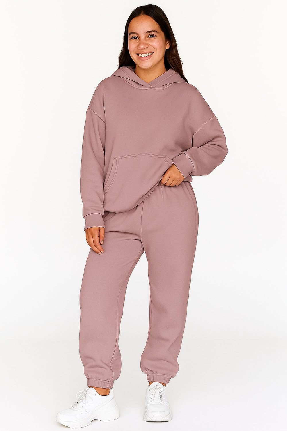 Women 2 Piece Oversized Tracksuit Set Fall Fashion Clothes Lounge Outfits Hoodie Airport Travel Pants Sweatsuit - Image 4