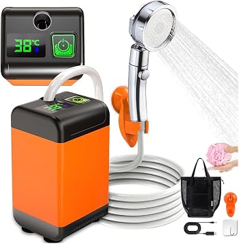 Portable Electric Shower 7800mAh Rechargeable, Electric Shower Electric Filter Sprayer Head Camper Shower for Outdoor Camping, Travel, Pet Bathing