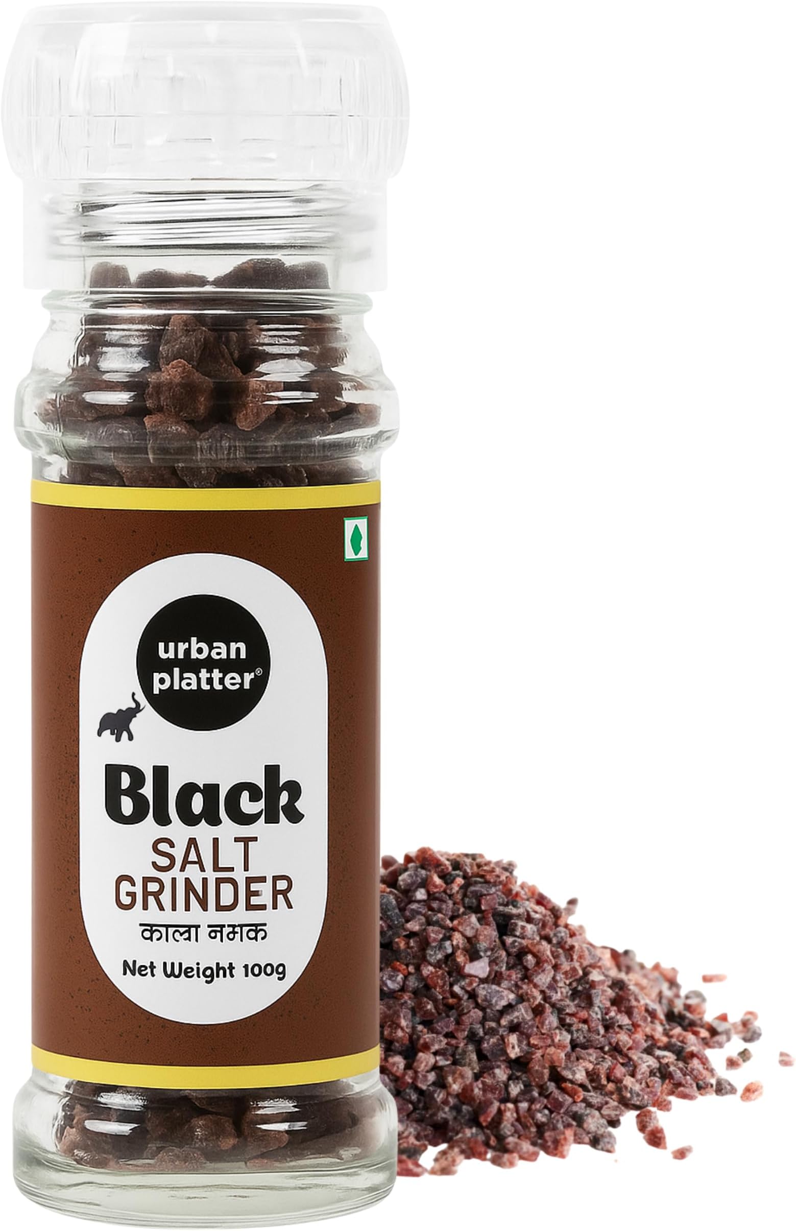 Urban Platter Black Rock Salt Grinder, 100g (Sendha Namak | Easy to Grind | Free from Micro-Plastics | Pure & Natural | Rich in Natural Minerals)