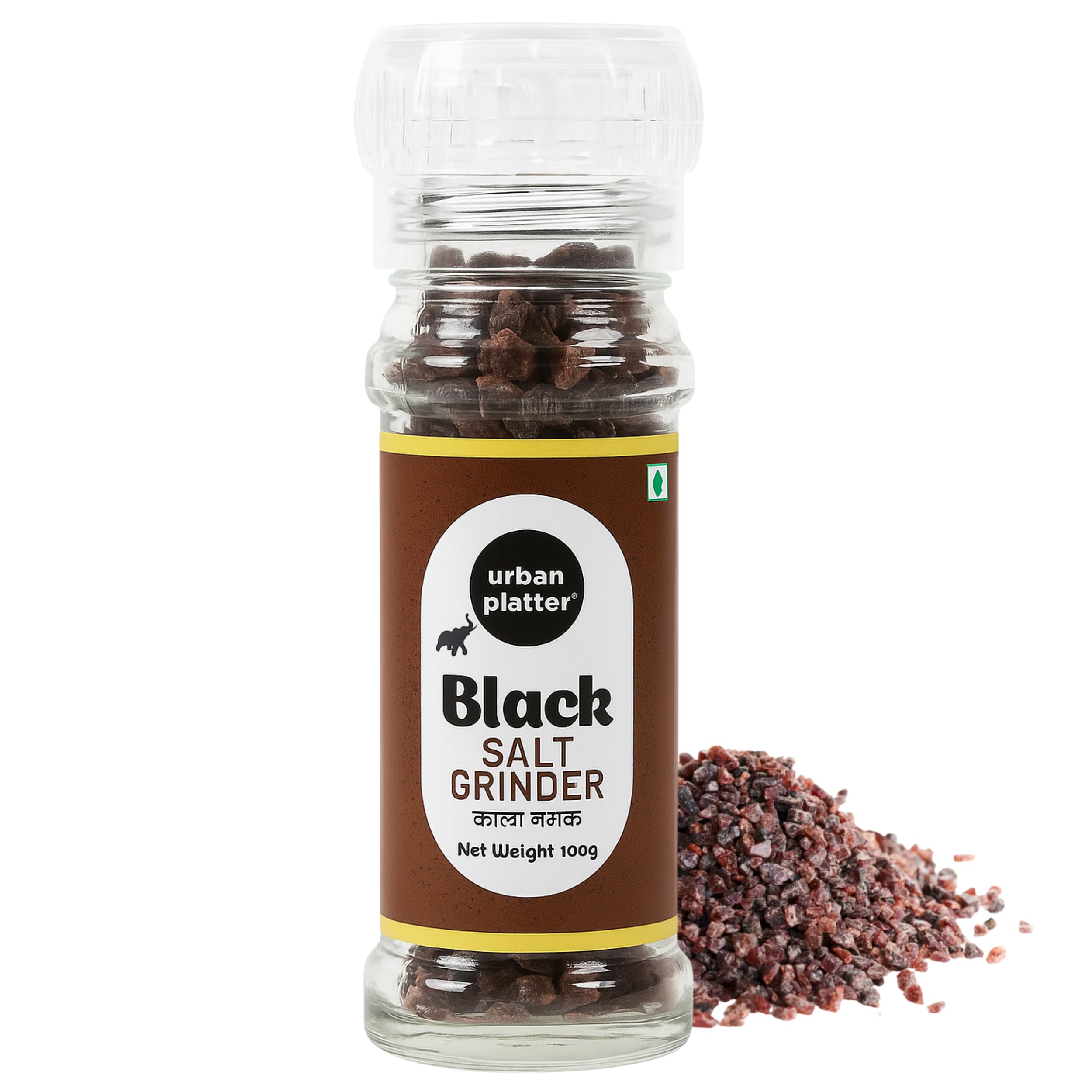 Urban Platter Black Rock Salt Grinder, 100g (Sendha Namak | Easy to Grind | Free from Micro-Plastics | Pure & Natural | Rich in Natural Minerals)