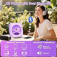 Vista 3 de Gueray CD Player Portable CD Dsicman: with Earphones Portable CD Player for Car with Anti-Skip Shockproof Personal CD Player with LCD Display