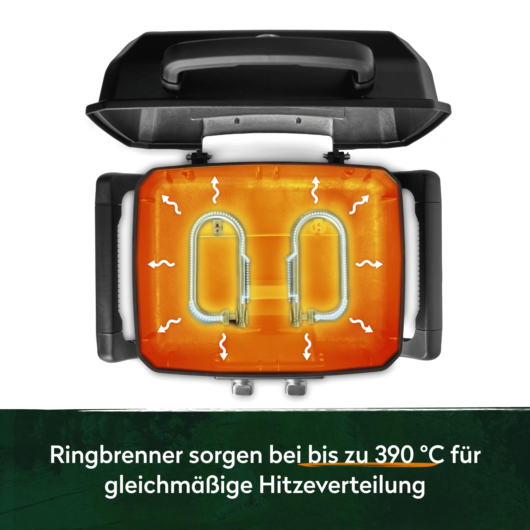 BURNHARD WAYNE 2-Brenner Gasgrill 4,4 kW mit Gusseisen Grillrost Ansicht 6