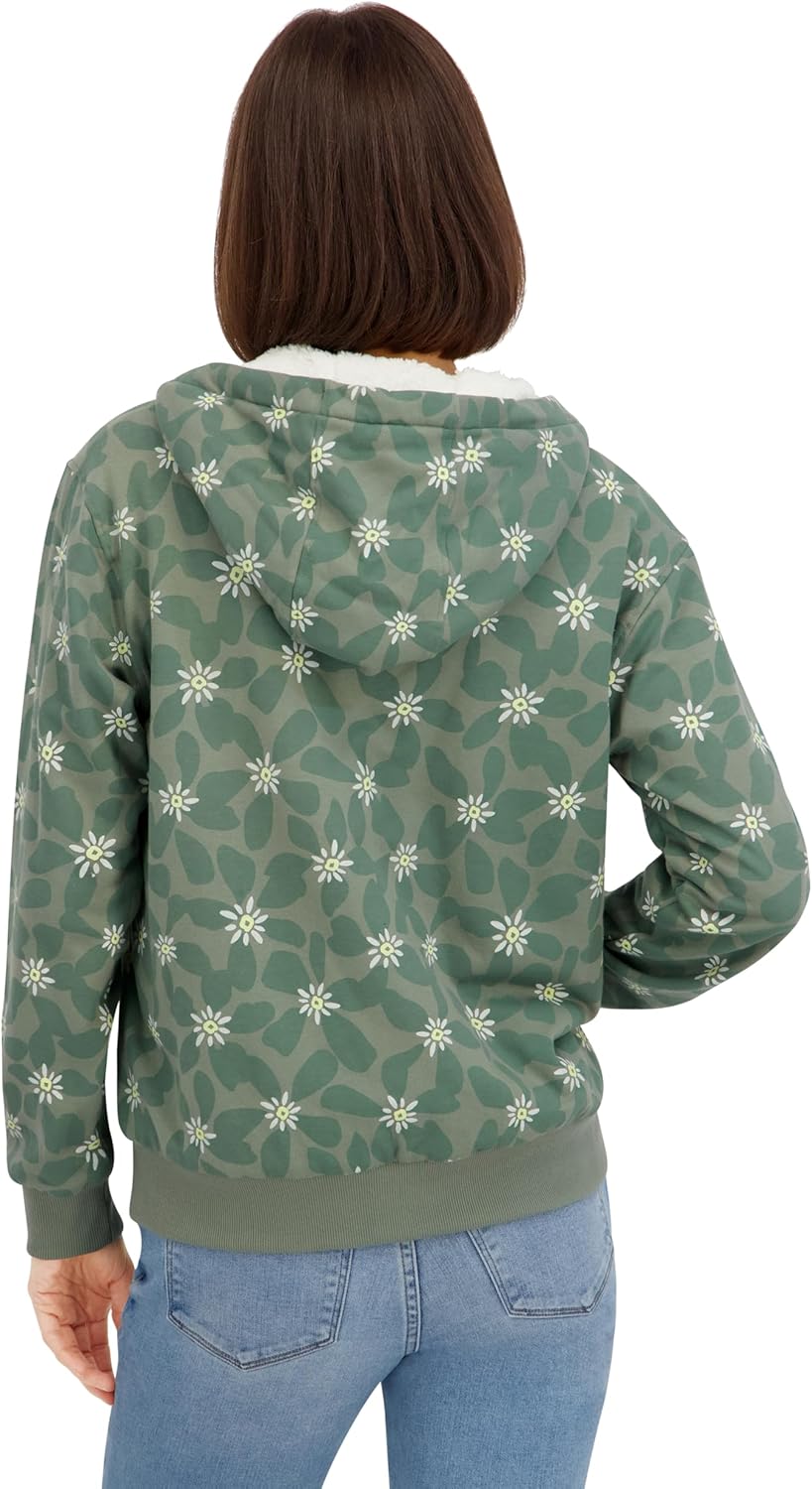 Billabong womens Full Zip Oversized Sherpa Lined Hoodie Jacket - Image 3