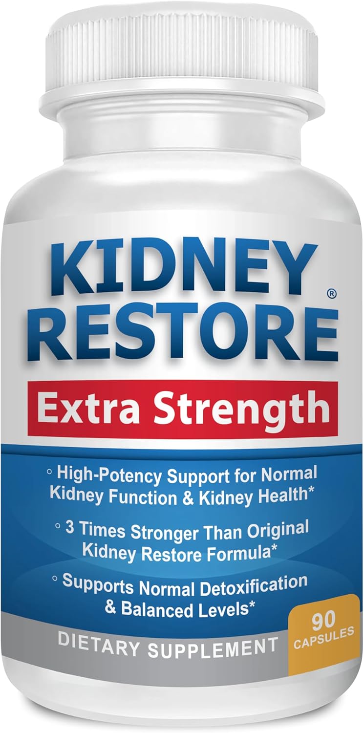Kidney Cleanse Detox & Repair – Created by Kidney Health Expert Living w/Transplant – US Made Kidneys Support Supplement for Detox, Flush Renal Vitamins & Renal Restoration 90 Capsules