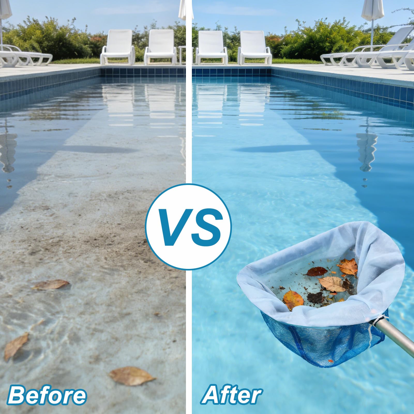 1Pc Ultra Fine Mesh for Pool Skimmer Net Replacement, Swimming Skimmer Insert Adjustable 26x22In Deep Net Leaf Rake Pool Vacuum Bag for Cleaning Spa Ground Pool Hot Tub Sand Pollen Tree Dust Pet Hair — view 5