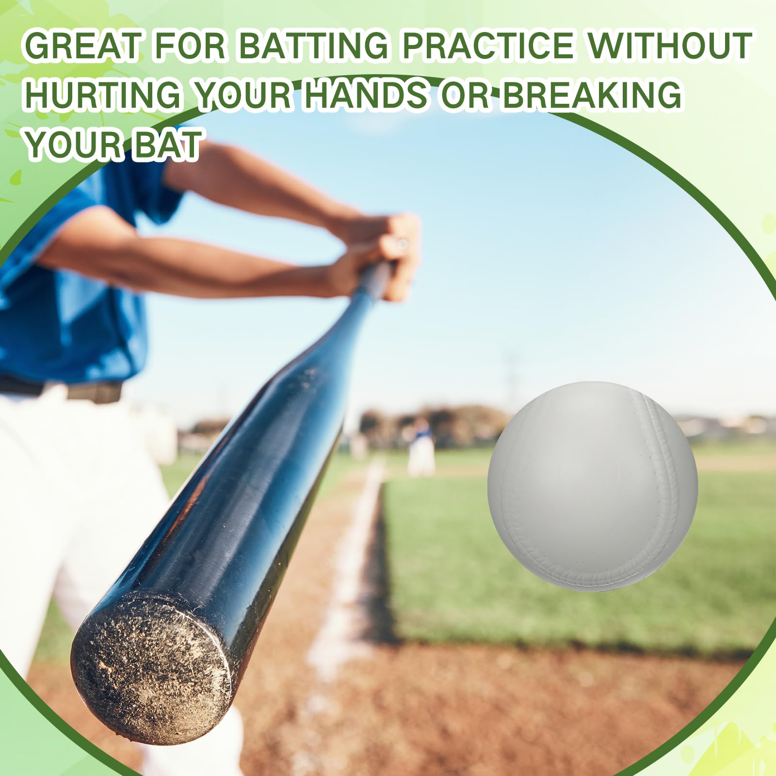 VioraWhite Pelotas para máquina de lanzamiento, pelotas de espuma de alta densidad, práctica de béisbol, sóftbol, entrenamiento para práctica de bateo y práctica de campo, 3 onzas, 2.9 pulgadas