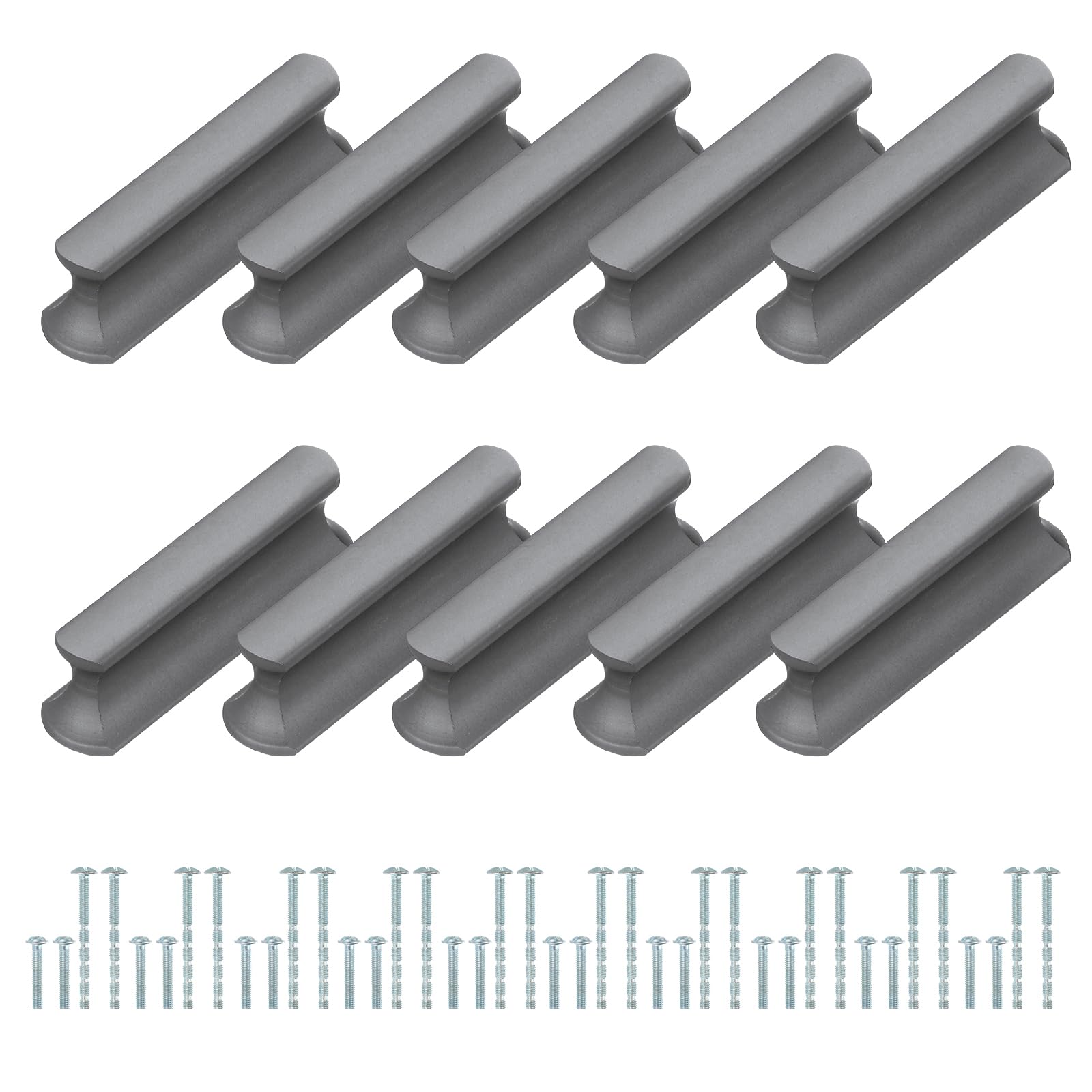 PATIKIL Door Handles 1.26 Inch (32mm) Hole Center, 10 Pack Brushed Pulls Kitchen Drawer Hardware for Cupboard Drawer Pulls Gray