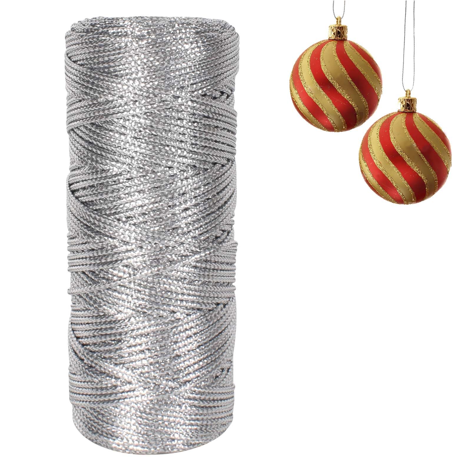 SOFPLATE - Lot De 600 Attaches Décoratives En Polyester Pour Noël (argent & Or, 20 Cm) - Parfait Pour Suspendre Les Décorations - 3