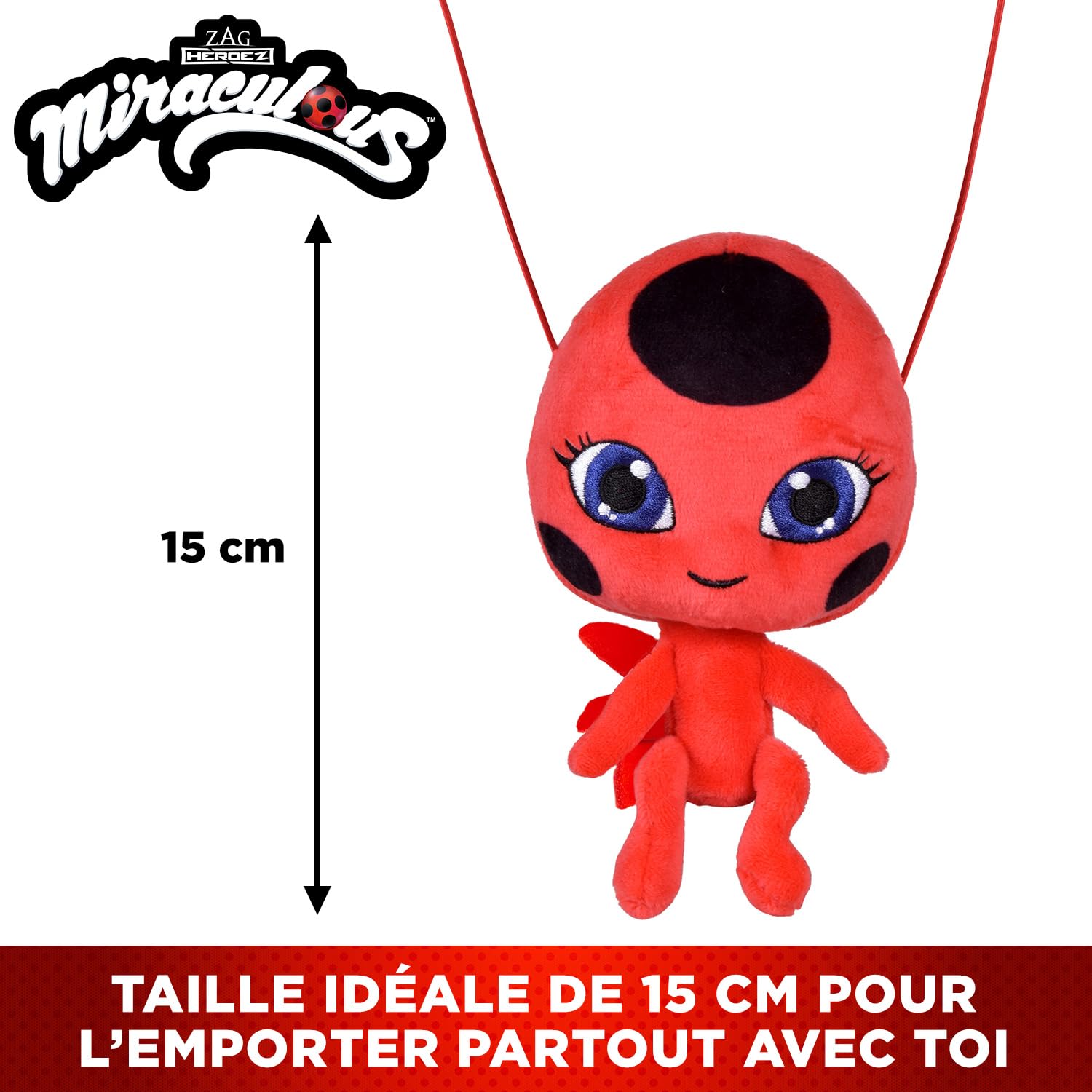 Miraculous Ladybug Peluche Tikki 15 cm Officielle Kwami Coccinelle Jouet Enfant 4 Ans+