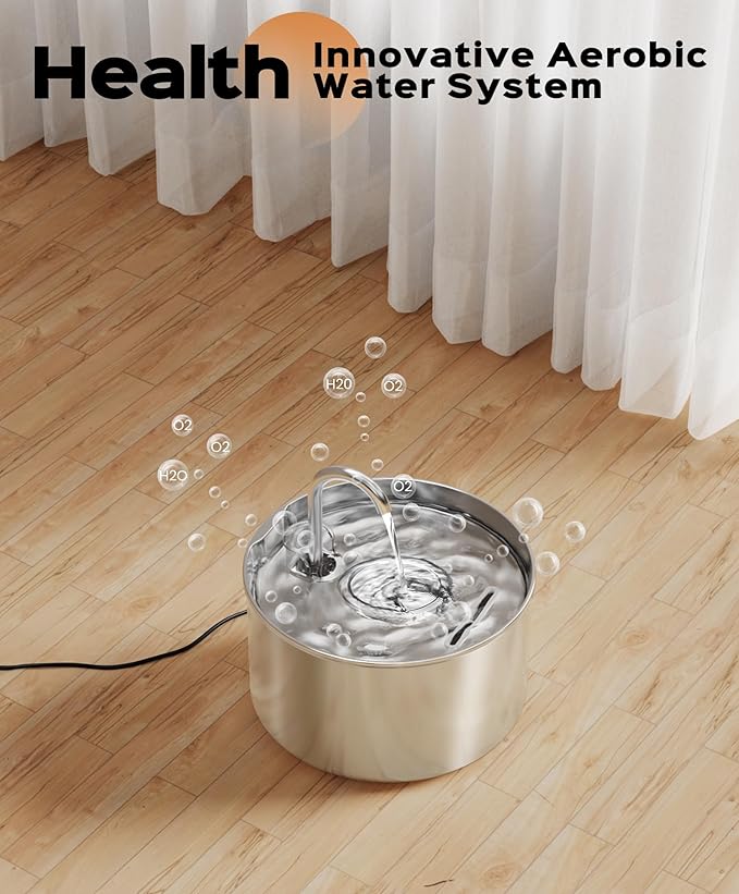 Fuente de Agua para Gatos Acero Inoxidable + 6 Filtros + 3 Esponjas miniatura 2