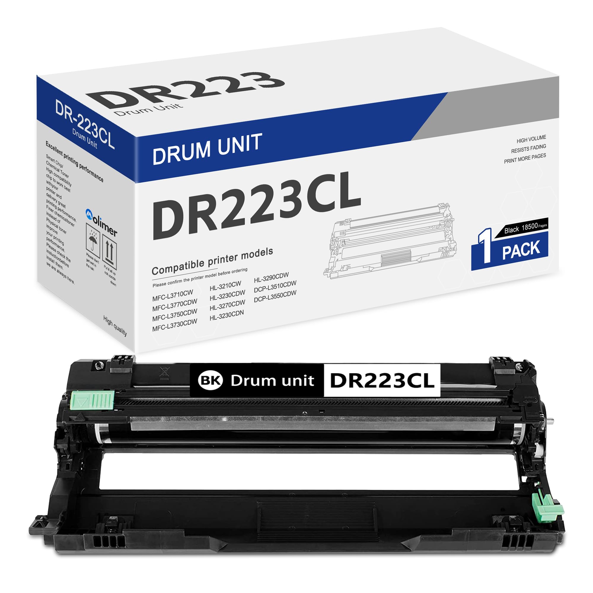 DR223CL DR-223CL Drum Unit 1 Pack, Replacement for Brother DR 223CL Black Drum Unit for HL-L3210CW HL-L3230CDW HL-L3270CDW HL-L3290CDW MFC-L3710CW