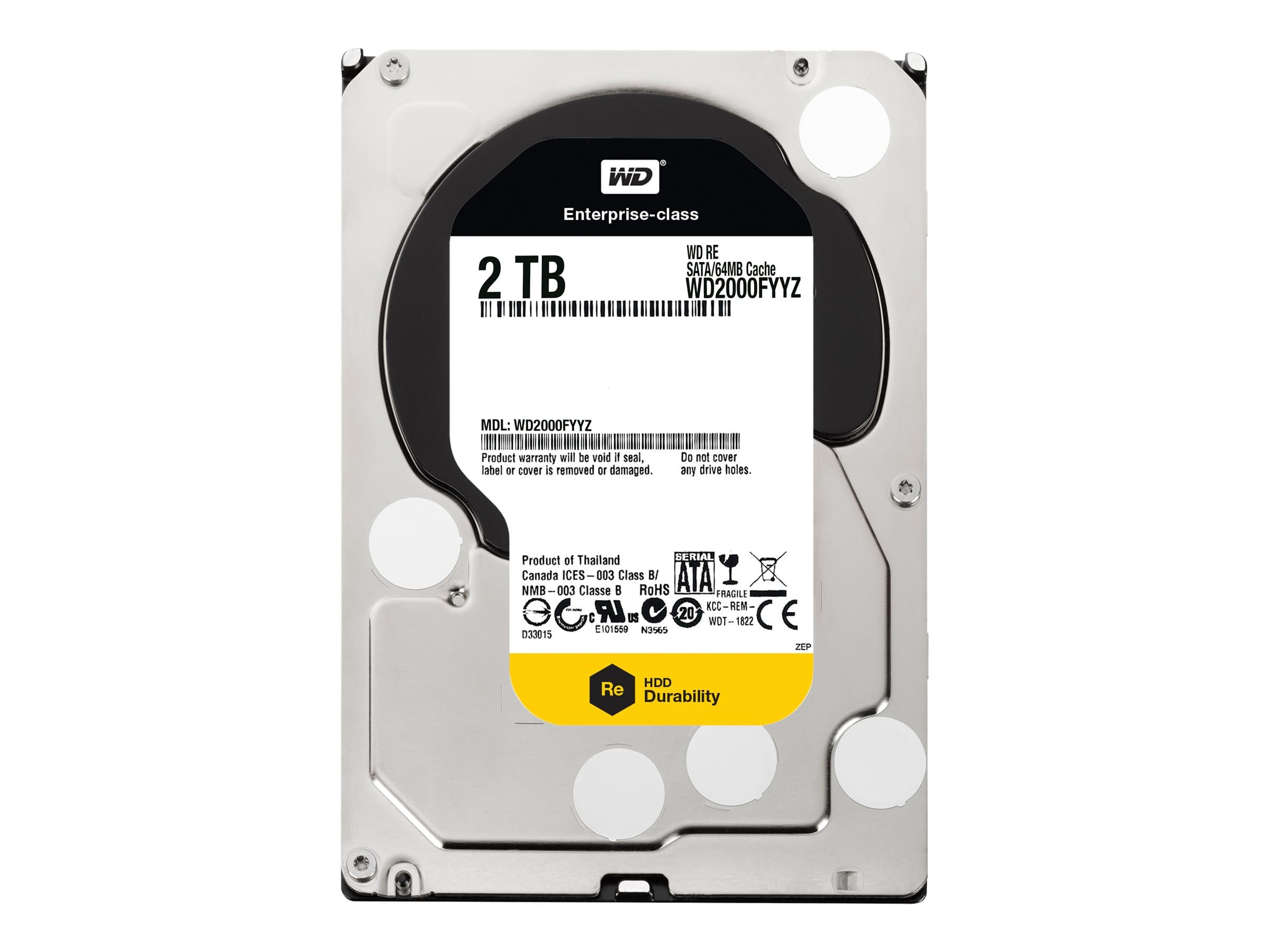 Western Digital WE RE - Disco rigido interno WD2000FYYZ 3,5" HDD SATA 6Gb/s 7200RPM 64MB cache