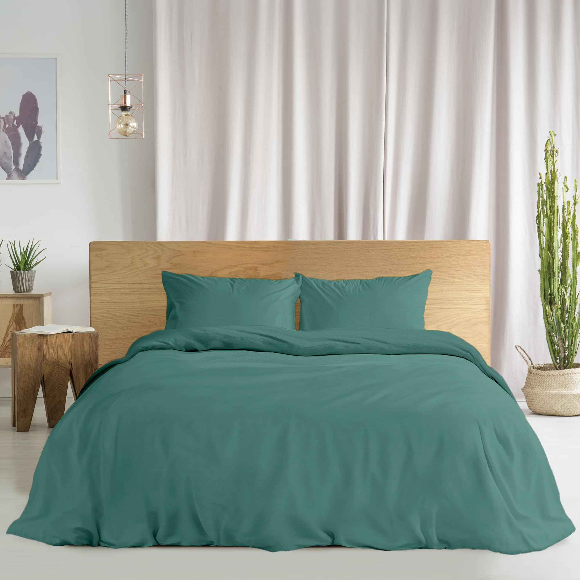 Parure de lit double coton Ruggeri vert pour une chambre moderne et colorée