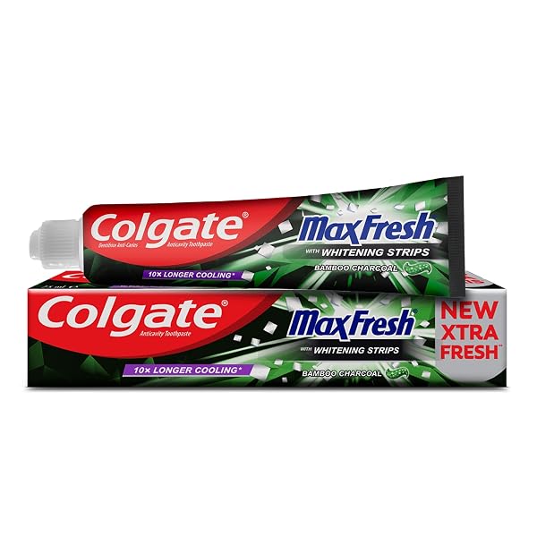 Colgate Max Fresh Charcoal With Whitening Strips 100Ml Import