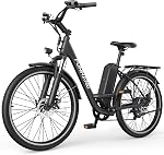 Funhang Electric Bike for Adults, 1000W Peak Ebike, 50Miles City Cruiser Ebikes, 26" Step Thru Electric Bicycle with 48V Removable Battery, Adjustable Stem, Rear Rack,7 Speed, UL2849 Certified