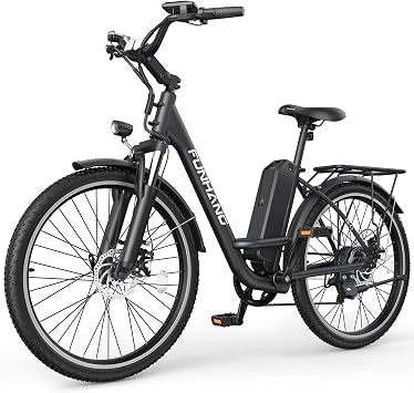 Electric Bike for Adults, Peak 1000W 50Miles City Cruiser Ebike, 26" Step Thru Electric Bicycles with 48V Removable Battery, Adjustable Stem, Rear Rack, LCD Display, 7 Speed, UL2849 Certified