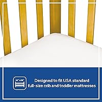Vista 5 de Sealy Baby Allergy Protect - Protector de colchón antimicrobiano para cuna, funda de cama ajustable para niños y niñas, impermeable, lavable a