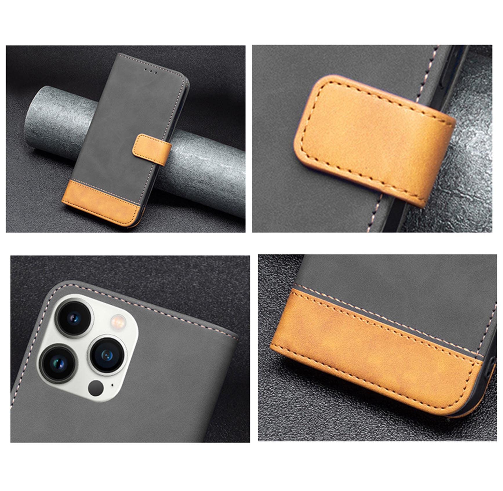 Custodia Ibrida TPU E Pelle Custodia Portafoglio Pieghevole In Pelle Sintetica Goffrata Per IPhone - Con Tasche Per Carte, Supporto Stand E Chiusura Magnetica! Custodia Magnetica Per IPhone 16 Pro Max