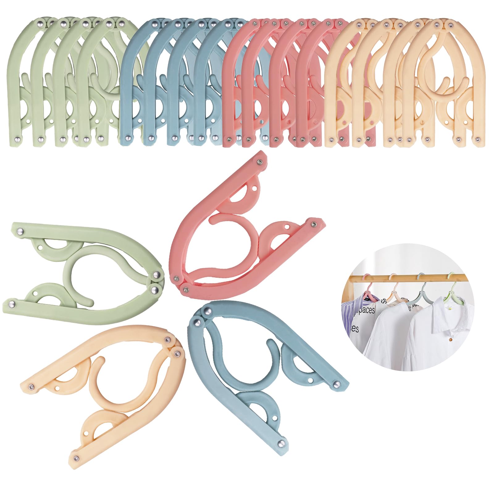Portable Travel Hangers, 20 PCS Portable Clothes Hangers Save Space