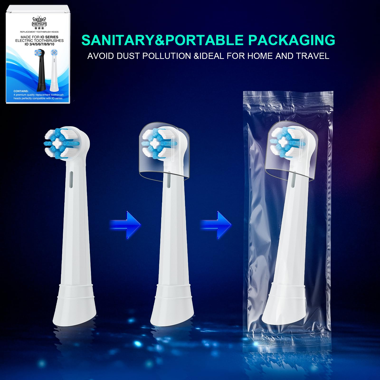 Paquete de 4 cabezales de cepillo de dientes ultrasuaves para la serie Oral-B iO (iO3/iO4/iO5/iO6/iO7/iO8/iO9/iO10) – Cuidado suave de las encías, cabezales de cepillo de repuesto