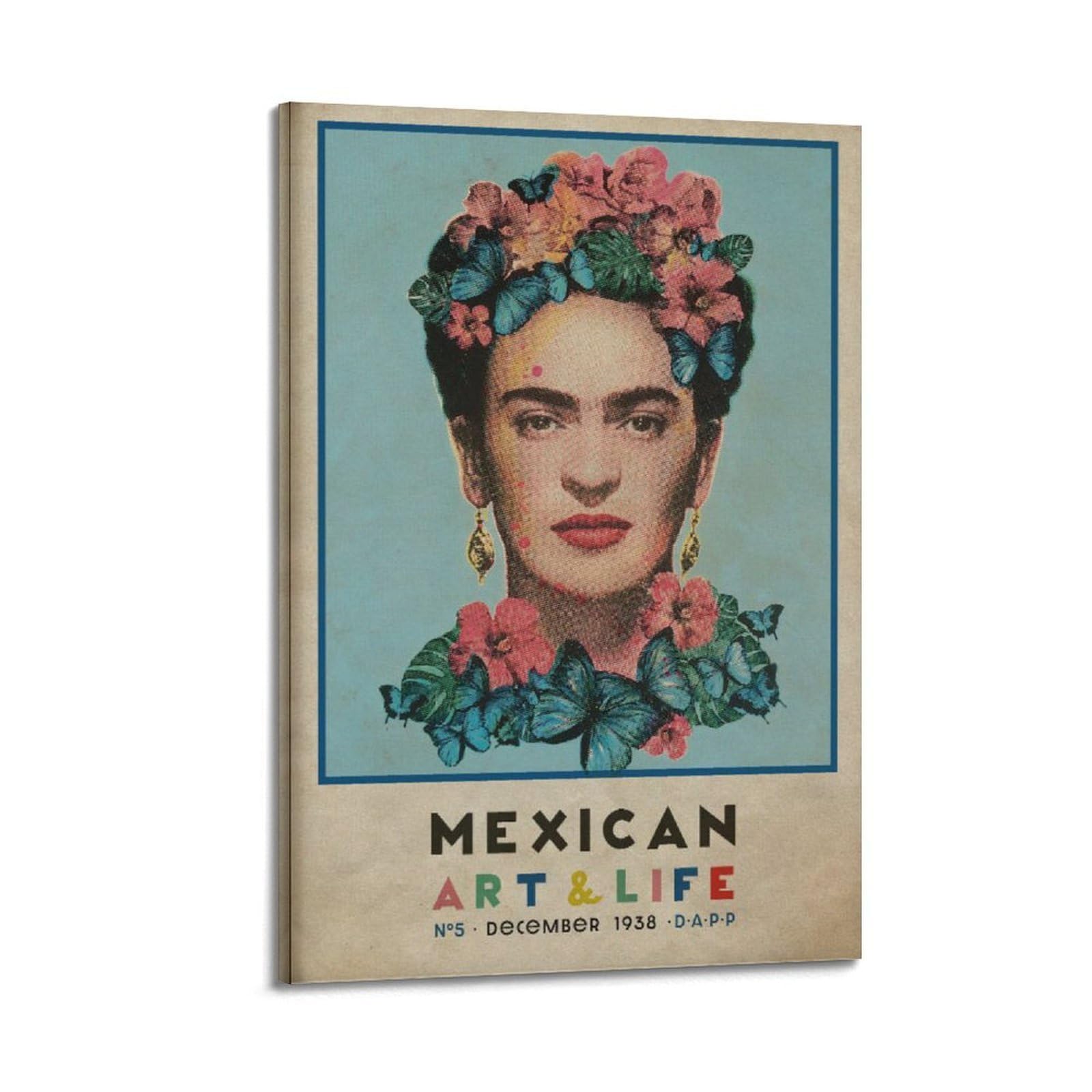 xiaoxiaoshen Frida Kahlo Mexican & Life Vintage Magazine Cover Canvas Poster Wall Art Prints Room Aesthetic Murals Bedroom And Living Decorations 20x30inch(50x75cm)