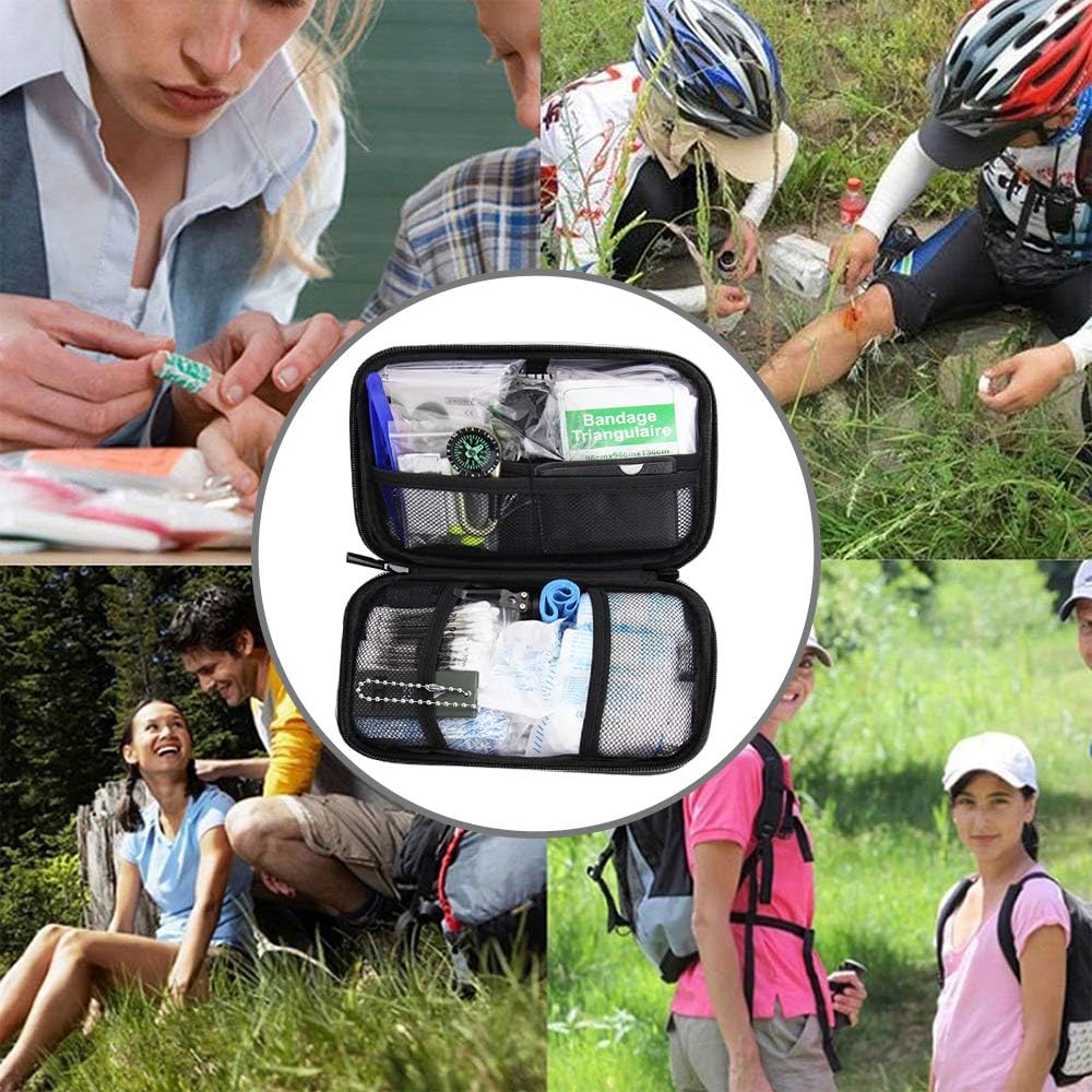 Monoki First Aid Kit Survival Kit, 241Pcs Upgraded Outdoor Emergency Survival Kit Gear - Safety First Aid Kit for Home Office Car Boat Camping Hiking : Sports & Outdoors
