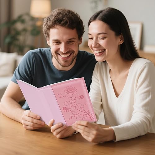 Miniatura 5 de Artmag Álbum de fotos de 5 x 7 pulgadas, páginas transparentes, con bolsillos, cubierta de cuero, libro deslizante para álbum de fotos, con